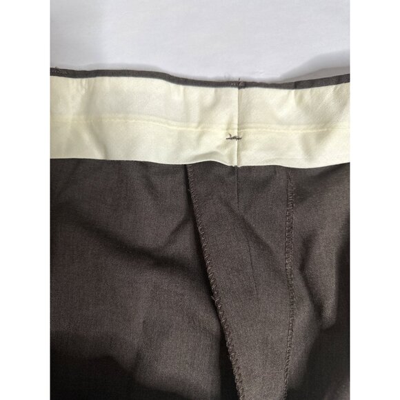 Berle 53x36 Tailored Dress Pants 100% Worsted Wool Pleated Brown Classic Fit - Picture 4 of 10